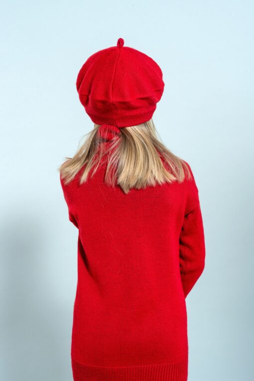 Charming Red Merino Beret A Timeless Gift for Little Fashionistas - Image 6