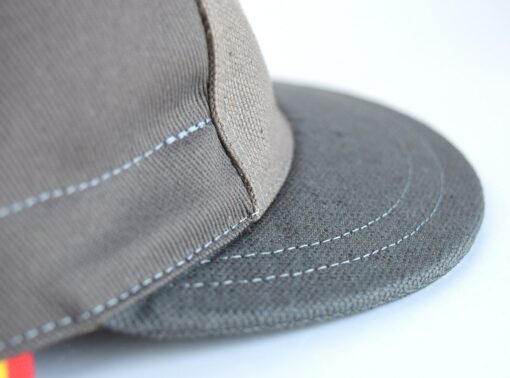 Upcycled Army 5-Panel Hat Military Cycling Cap in Shades of Gray - Image 6