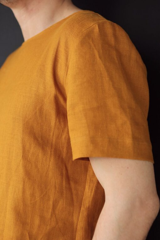 Saffron Linen T-Shirt Elevate Your Summer Style with Comfort and Style - Image 6