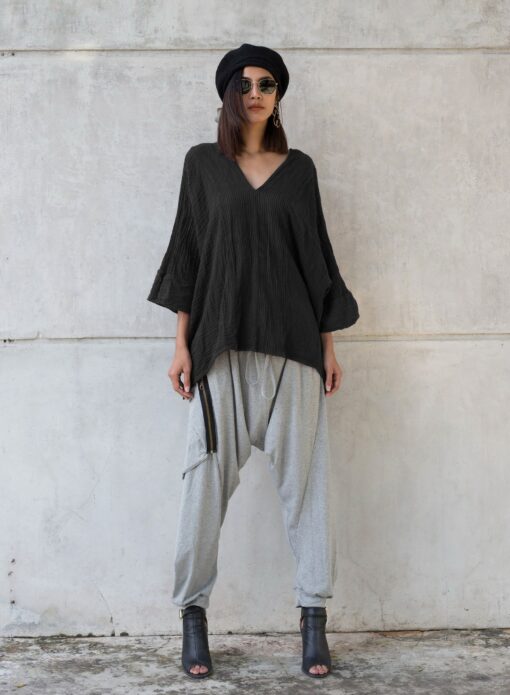 Women's V-Neck Kaftan Effortless Summer Style with Natural Cotton Comfort - Image 2