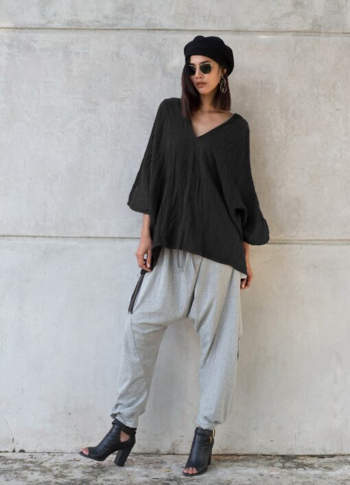 Women's V-Neck Kaftan Effortless Summer Style with Natural Cotton Comfort - Image 6