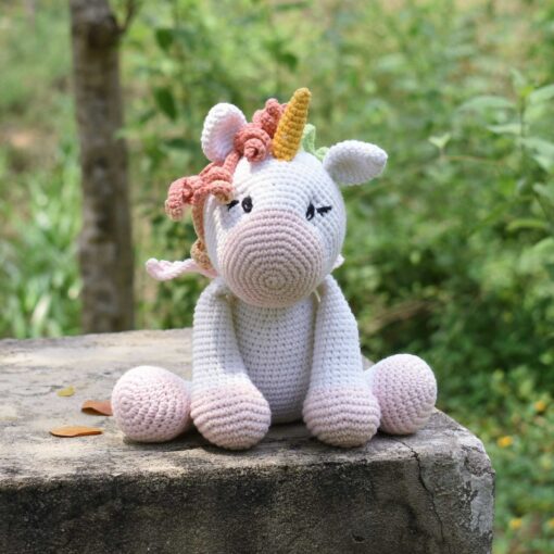 Enchanting Amigurumi Unicorn Handmade Pegasus Toy for Precious Moments - Image 4