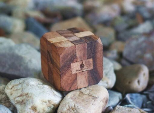 Hidden Passage Intricate Wooden Cube Puzzle for Adults - Handmade 3D Brain Teaser - Image 4