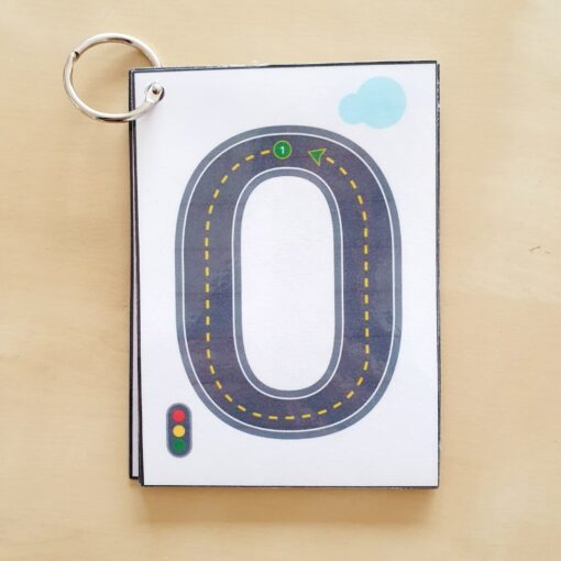Number Tracing Flashcards Cars & Roads Printable for Counting, Montessori, Homeschool, Preschool, Kindergarten (Digital Download) - Image 2