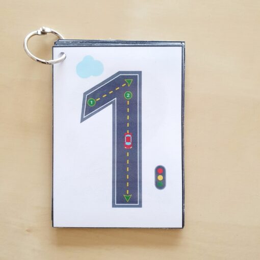 Number Tracing Flashcards Cars & Roads Printable for Counting, Montessori, Homeschool, Preschool, Kindergarten (Digital Download) - Image 3