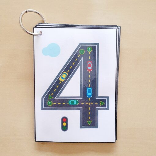 Number Tracing Flashcards Cars & Roads Printable for Counting, Montessori, Homeschool, Preschool, Kindergarten (Digital Download) - Image 6