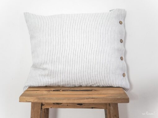 Cozy Linen Pillowcase with Coconut Buttons Elevate Your Sleep Sanctuary - Image 3