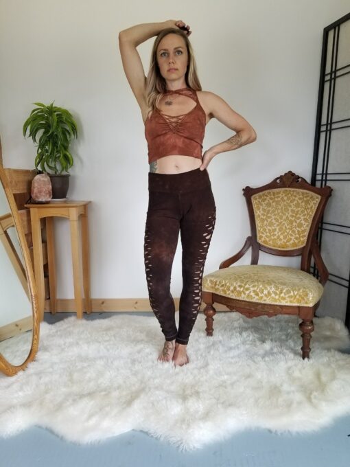 Terracotta Crop Top and Hand-Dyed Yoga Slit Weave Fire Hula Hoop Unleash Your Inner Goddess - Image 5