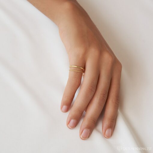 Minimalist Stacking Ring Set Elevate Your Style with Dainty Elegance - Image 3