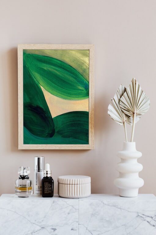 Abstract Emerald Green Art Prints Minimalist Forest Green Wall Decor for Contemporary Spaces - Image 4