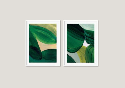 Abstract Emerald Green Art Prints Minimalist Forest Green Wall Decor for Contemporary Spaces - Image 2