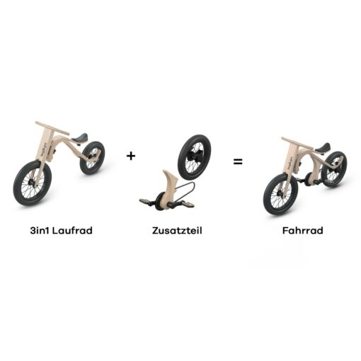 2-in-1 Wooden Balance Bike with Pedals The Perfect Ride for Toddlers and Preschoolers - Image 3