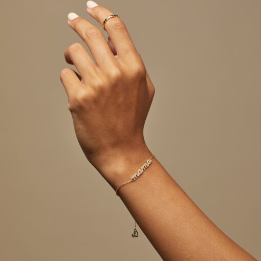 Pave Mama Script Bracelet A Cherished Gift for the Heart of Your Home - Image 3