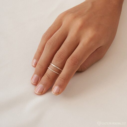 Minimalist Stacking Ring Set Elevate Your Style with Dainty Elegance - Image 2