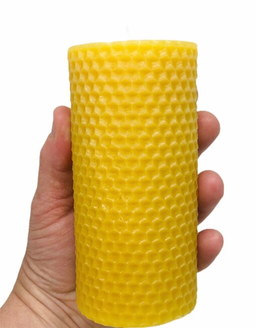 Honeycomb Haven Pure Beeswax Pillar Candles for a Golden Glow - Image 4