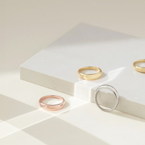 DOME Ring Minimalist Geometric Statement Ring in Silver, Gold, or Rose Gold (RR001) - Image 3