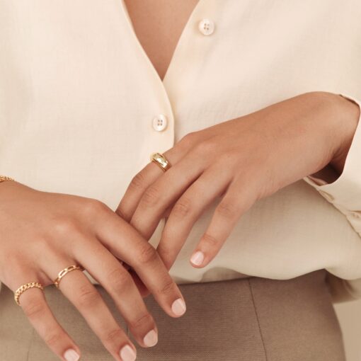 DOME Ring Minimalist Geometric Statement Ring in Silver, Gold, or Rose Gold (RR001) - Image 4