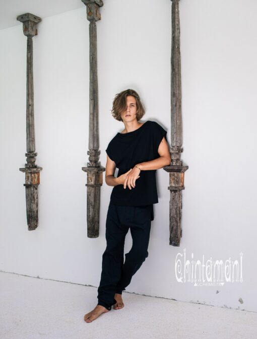 Organic Black T-shirt Eco-Conscious Festival Wear for Men - Image 5