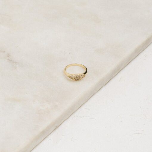 Pave Signet Ring A Must-Have Diamond Signet Ring for Your Pinky - Image 3