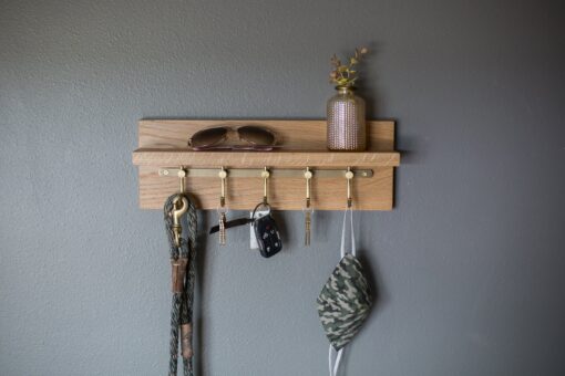 Premium Solid White Oak Key Rack Organize Your Entryway with Style - Image 3