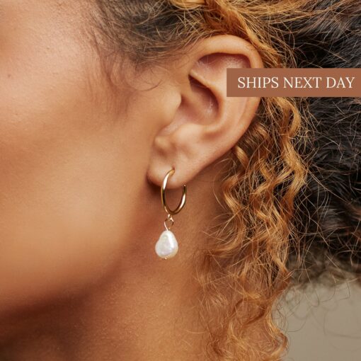 Exquisite Pearl Hoops A Timeless Treasure for Bridesmaids and Beyond - Image 2