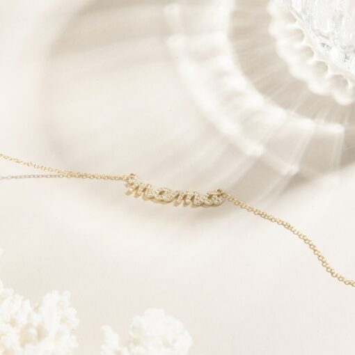 Pave Mama Script Bracelet A Cherished Gift for the Heart of Your Home - Image 4