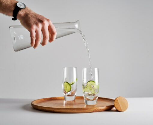 Geometric Glass Carafe Modern Water Jug, Wine Decanter, and Juice Pitcher - Image 2