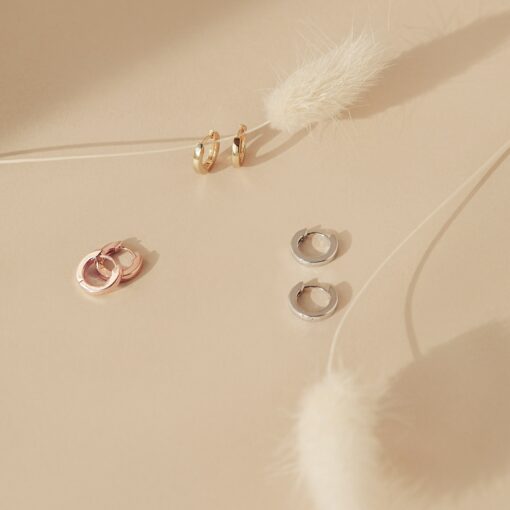 Caitlyn Minimalist Huggie Earrings The Perfect Everyday Accessory - Image 4