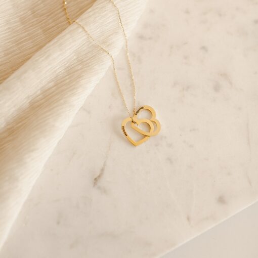 Engraved Heart Necklace Personalized Secret Message Charm for Sisters and Mothers (NM39F30) - Image 3