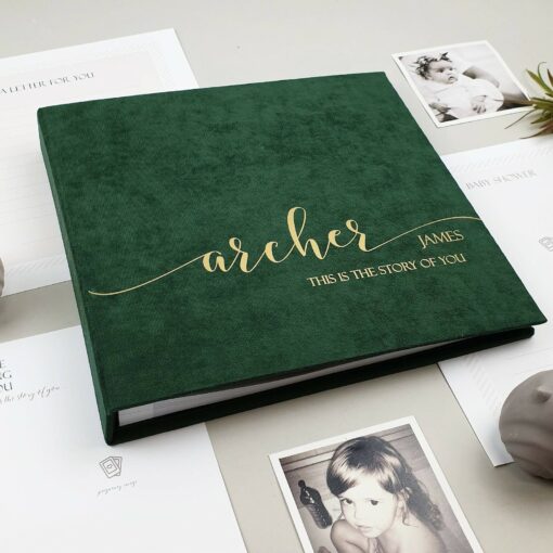 First Year Baby Memory Book Modern Baby Shower Gift, Personalized Photo Album, Story of You - Image 2
