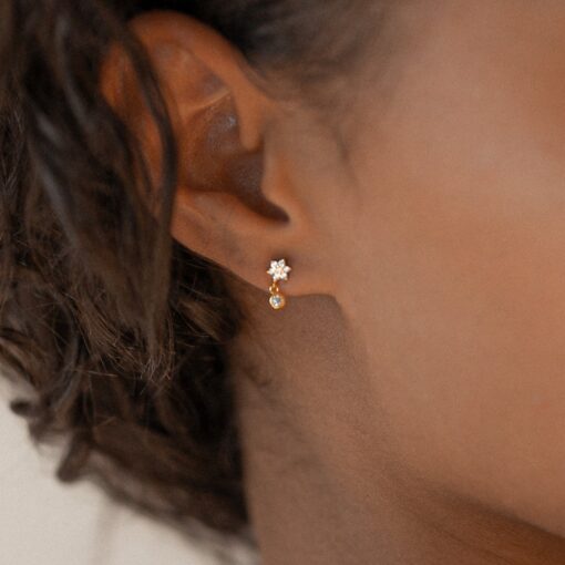 Dainty Floral Embrace Minimalist Stud Earrings for Timeless Elegance - Image 3