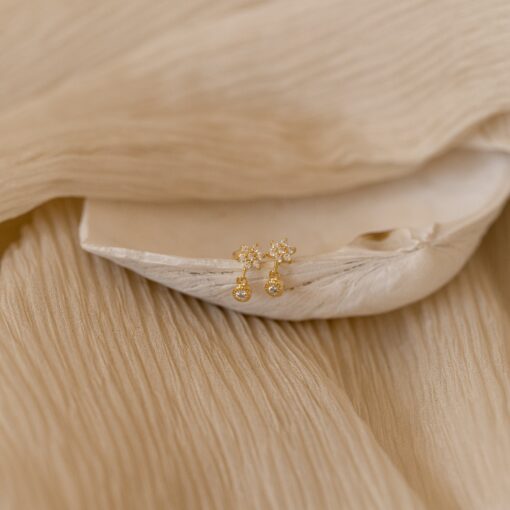 Dainty Floral Embrace Minimalist Stud Earrings for Timeless Elegance - Image 4