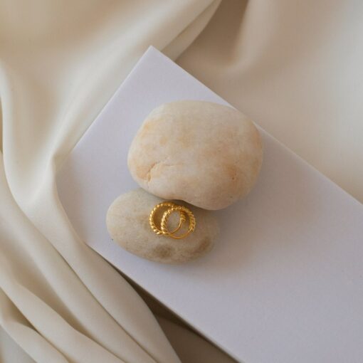 Petite Twisted Huggie Earrings Minimalist Hoops for a Timeless Look - Image 4