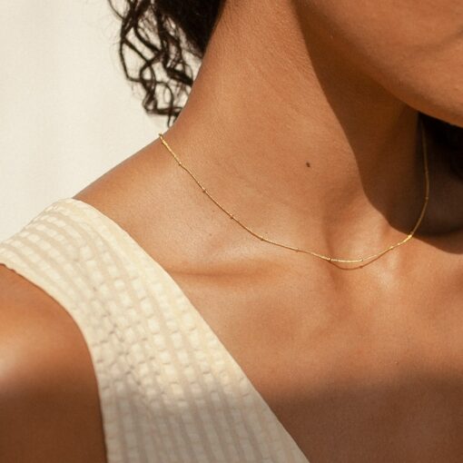 Celestial Radiance Caitlyn's Satellite Necklace in Gold, Rose Gold, and Sterling Silver - Image 5