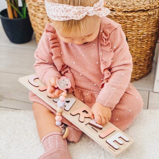 Personalized Name Puzzle with Pegs A Hoppy First Easter Gift - Image 4
