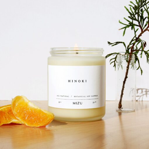 Invigorating Citrus and Woodsy Escape HINOKI Essential Oil Candle - Awaken Your Senses - Image 2