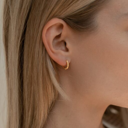 Petite Twisted Huggie Earrings Minimalist Hoops for a Timeless Look - Image 5