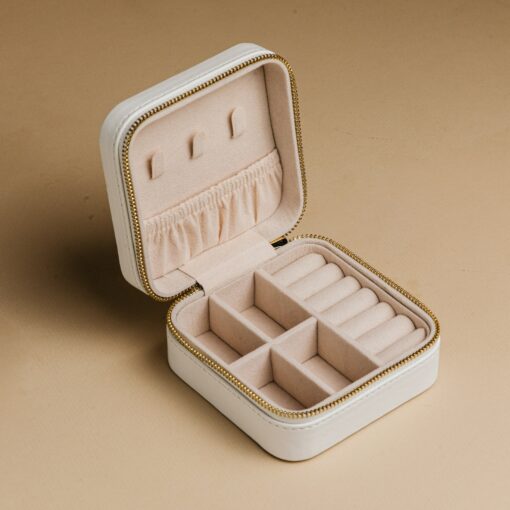 Caitlyn Minimalist Jewelry Travel Case Vegan Leather, Bridesmaid Gift, Gift for Her (RX001) - Image 3