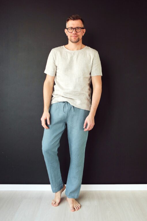 Organic Linen Lounge Pants Sustainable Comfort for Men - Image 2