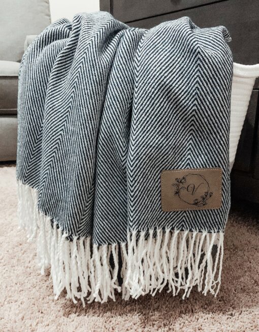 Cozy Farmhouse Herringbone Throw Personalize Your Comfort with Style - Image 6