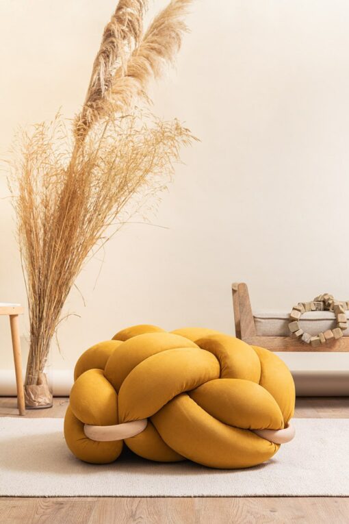 Luxurious Vegan Suede Desert Knot Floor Cushion Elevate Your Home with a Modern Oasis - Image 4
