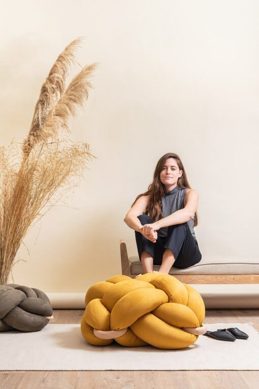 Luxurious Vegan Suede Desert Knot Floor Cushion Elevate Your Home with a Modern Oasis - Image 2