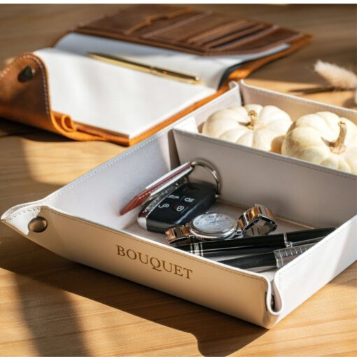 Personalized Leather Desk Organizer Elevate Your Workspace with Style and Functionality - Image 3