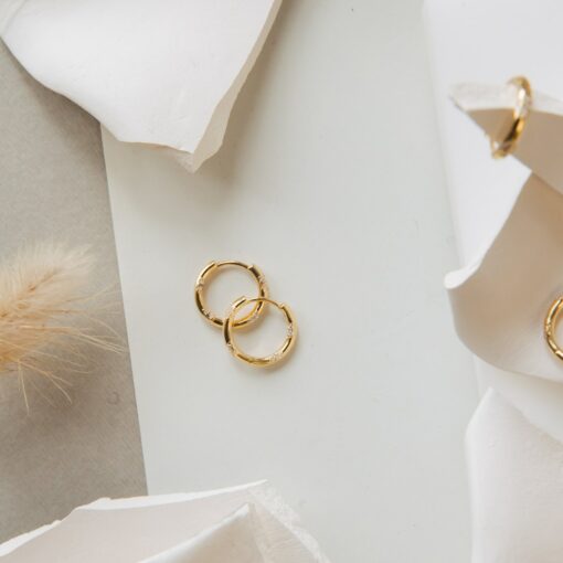 Celestial Embrace Caitlyn's Eternity Pave Huggie Earrings, a Diamond-Studded Symphony - Image 3