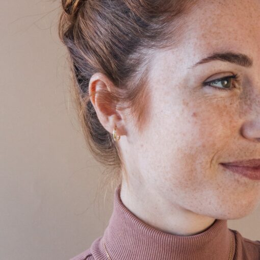 Celestial Embrace Caitlyn's Eternity Pave Huggie Earrings, a Diamond-Studded Symphony - Image 6