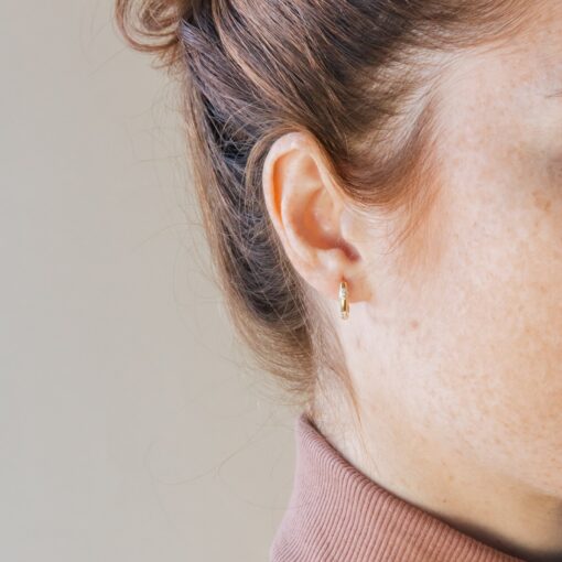 Celestial Embrace Caitlyn's Eternity Pave Huggie Earrings, a Diamond-Studded Symphony - Image 2