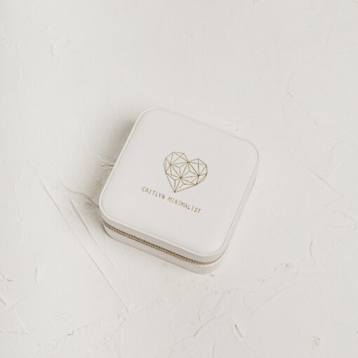 Caitlyn Minimalist Jewelry Travel Case Vegan Leather, Bridesmaid Gift, Gift for Her (RX001) - Image 6