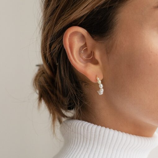 Exquisite Pearl Hoops A Timeless Treasure for Every Occasion - Image 2