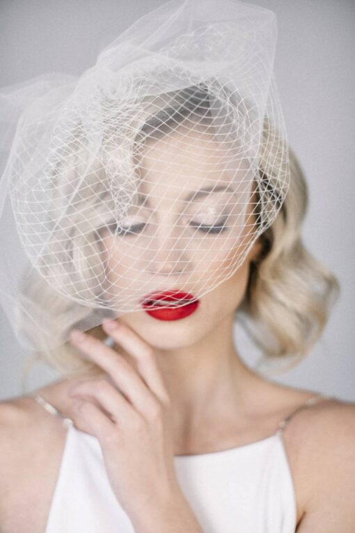 Elegant Double Birdcage Veil A Touch of Vintage Charm for Your Wedding Day - Image 5