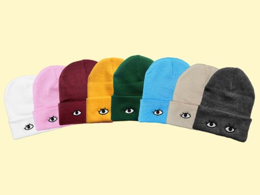 Goldenbeets Embroidered Knit Beanie Cap with Eyes Cozy Warmth with a Touch of Whimsy - Image 2